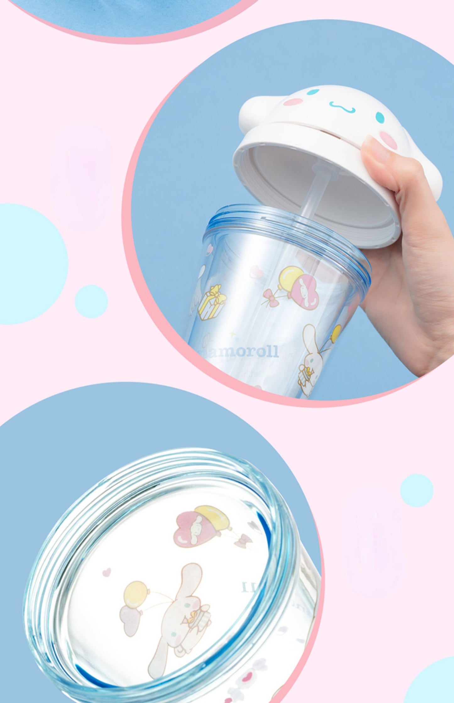 Miniso Stitch Collection Portable Tumbler with Straw (535mL)(Stitch)